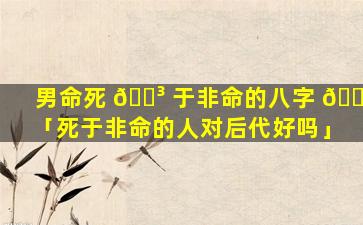 男命死 🐳 于非命的八字 🍁 「死于非命的人对后代好吗」